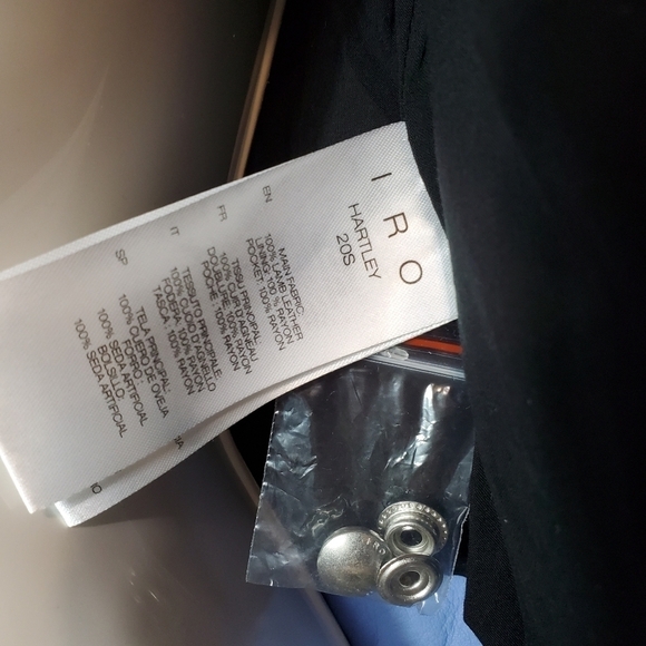 IRO HARTLEY LEATHER MOTO JACKET IN BLUE-LT - Picture 12 of 14